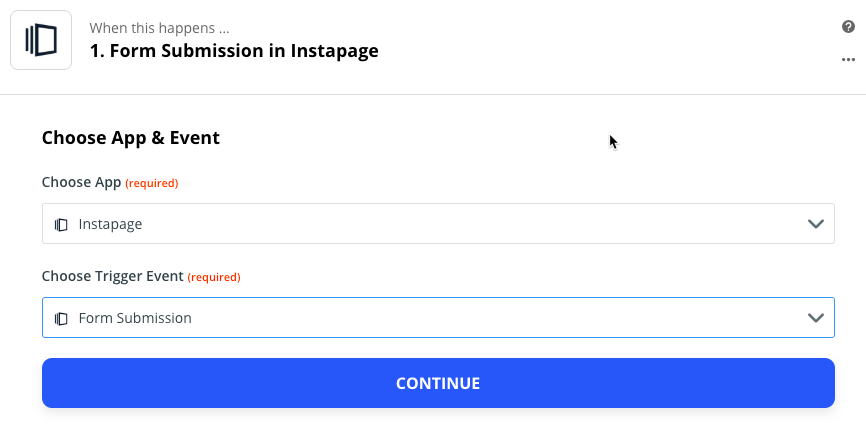Instapage Zap Form Submission