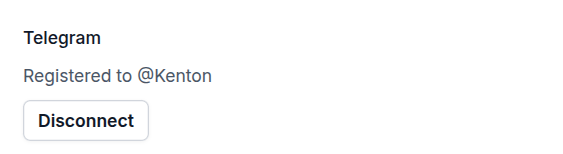 Telegram registration confirmation
